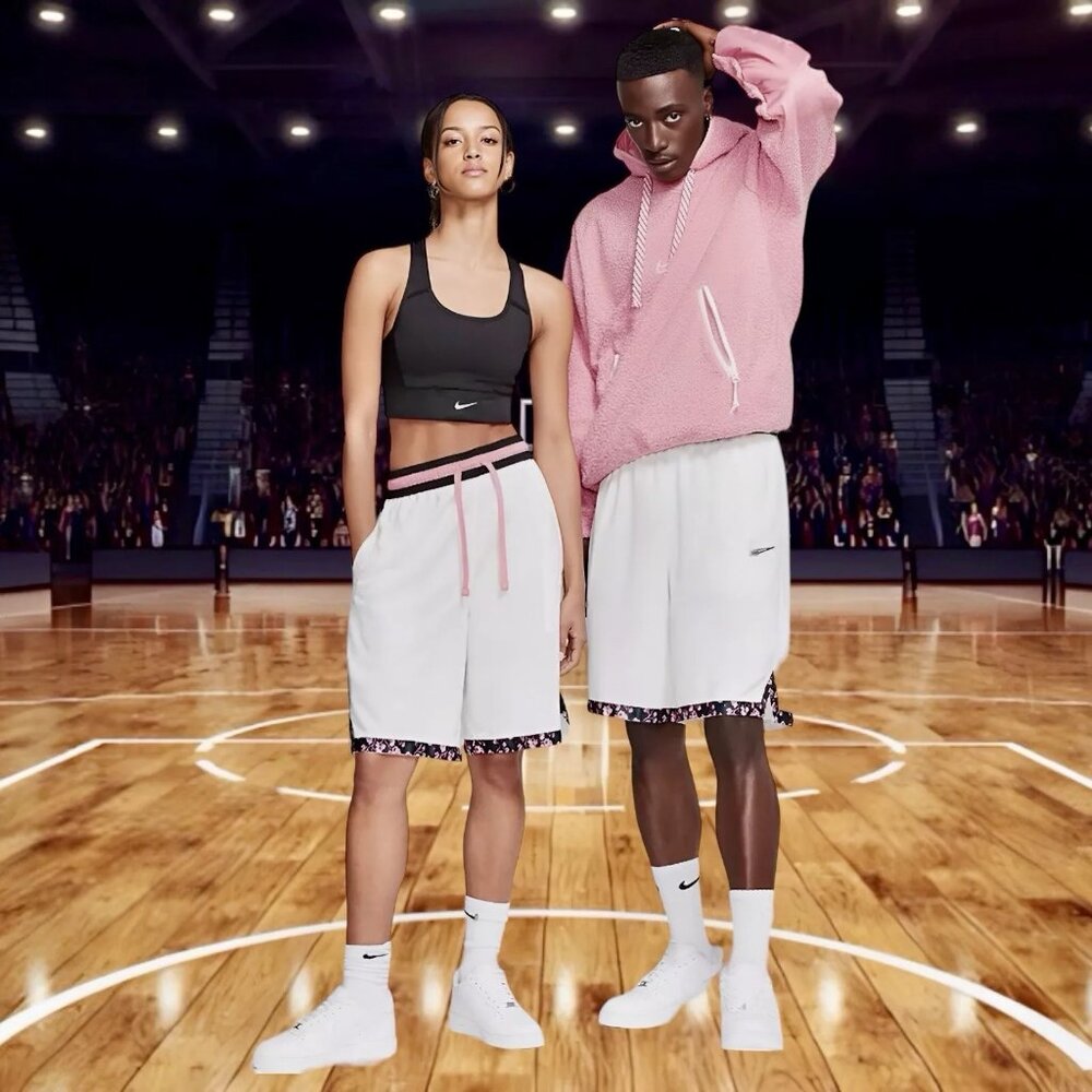 NWOT Nike DNA City Exploration Cream/Floral Trim Basketball Shorts Large BV9446